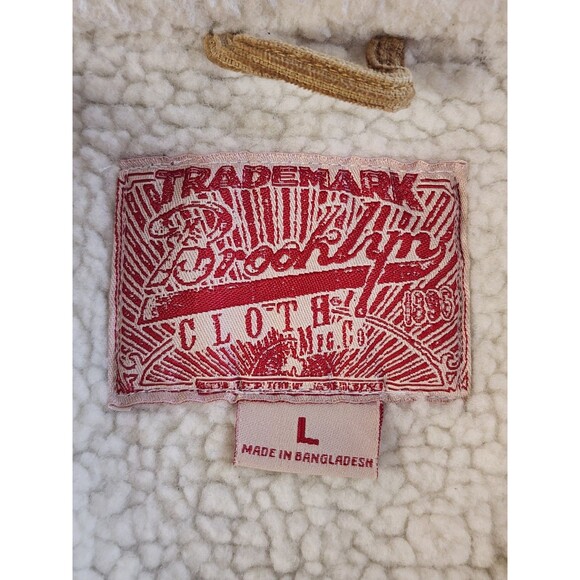 Trademark Brooklyn Cloth Sherpa Lined Corduroy Jacket Men Sz LG Tobacco *read* - Picture 6 of 14